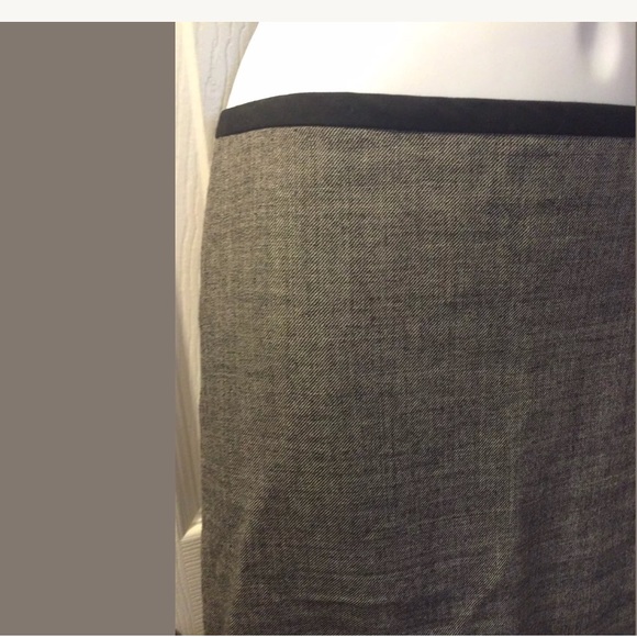 J.CREW 6T 100% Wool Maxi Skirt Gray Black Straight Tall Vintage - Picture 3 of 7
